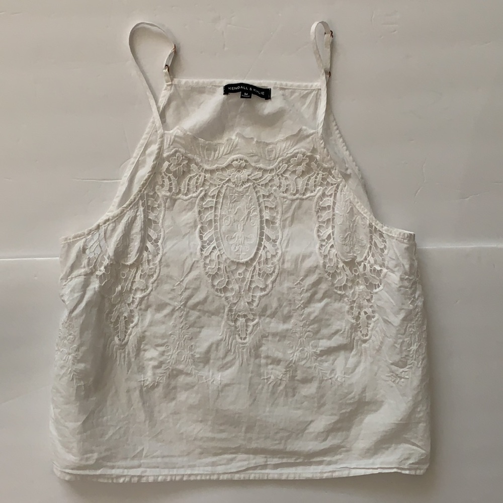 Kendall & Kylie white cotton top juniors medium M Excellent Condition Y2K